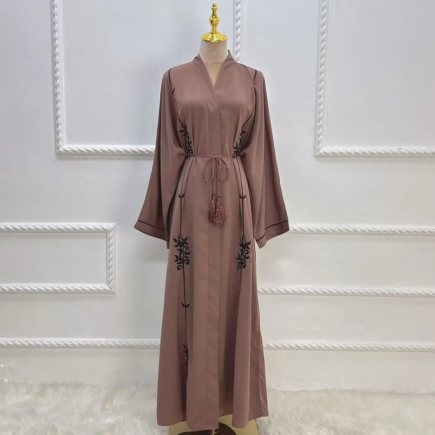 Open Abayas Black Embroidery Muslim Woman Kimono Cardigans Islamic Clothing Arabic Dress Kaftan Ramadan Dubai Turkish Outfits