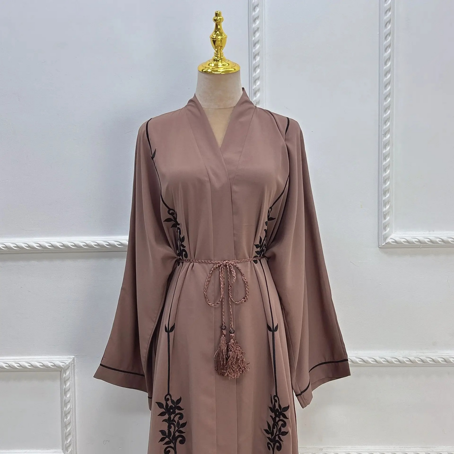 Open Abayas Black Embroidery Muslim Woman Kimono Cardigans Islamic Clothing Arabic Dress Kaftan Ramadan Dubai Turkish Outfits