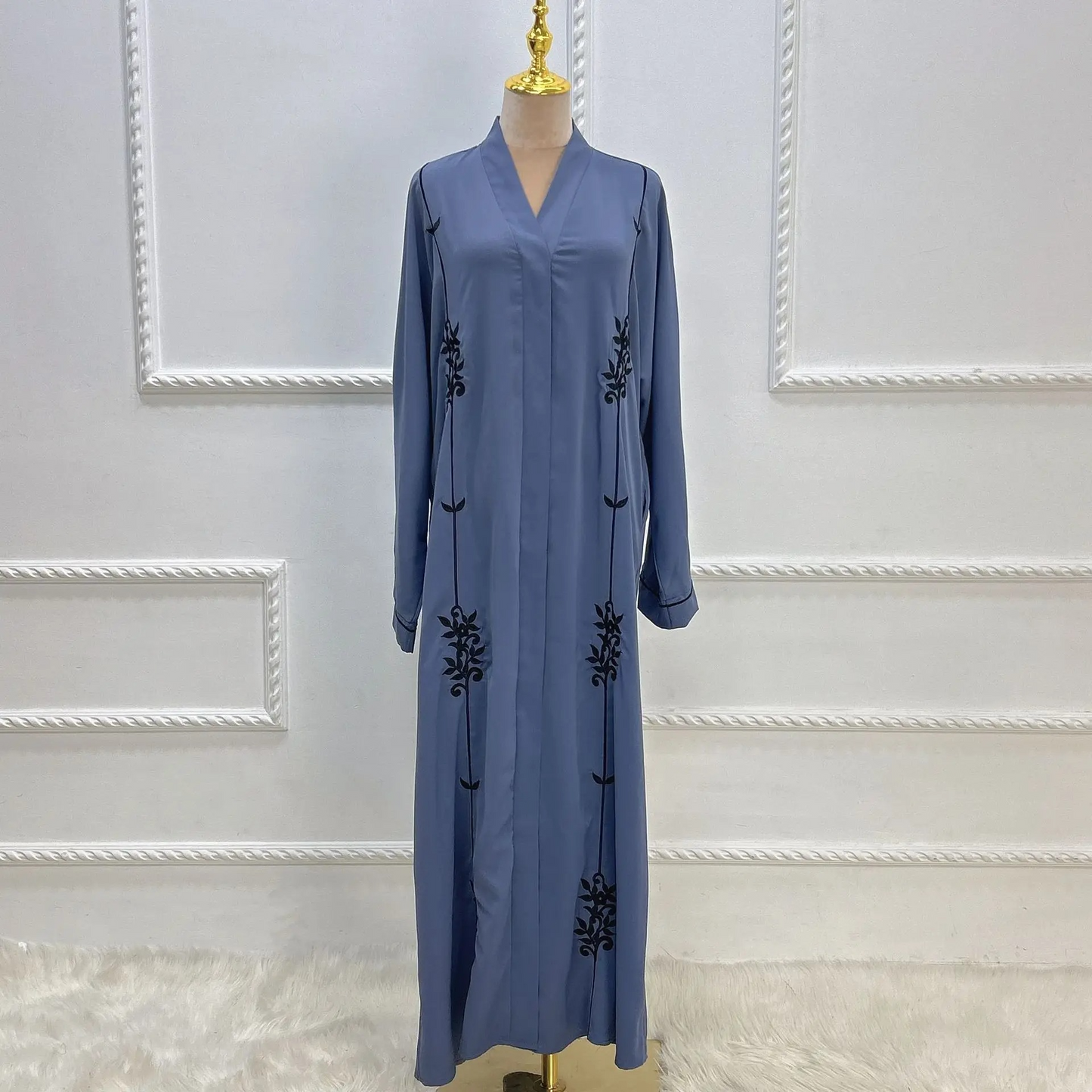 Open Abayas Black Embroidery Muslim Woman Kimono Cardigans Islamic Clothing Arabic Dress Kaftan Ramadan Dubai Turkish Outfits